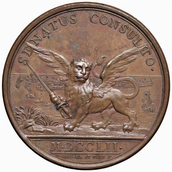 GIANMARIA MAZZUCCHELLI (1707-1765) LETTERATO, COLLEZIONISTA E RICERCATORE BRESCIANO. MEDAGLIA CELEBRATIVA CONIATA A GINEVRA NEL 1752 OPUS JEAN DASSIER E ANTOINE  - Asta MEDAGLIE DI VENEZIA. MONETE E MEDAGLIE IN ORO ESTERE - Associazione Nazionale - Case d'Asta italiane