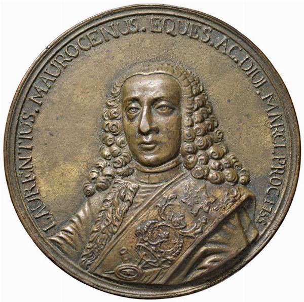 FRANCESCO II MOROSINI CHIAMATO LORENZO (1714-1793) CAVALIERE E PROCURATORE DI SAN MARCO. MEDAGLIA CELEBRATIVA FUSA A VENEZIA NEL 1755 OPUS ANINIMO  - Asta MEDAGLIE DI VENEZIA. MONETE E MEDAGLIE IN ORO ESTERE - Associazione Nazionale - Case d'Asta italiane