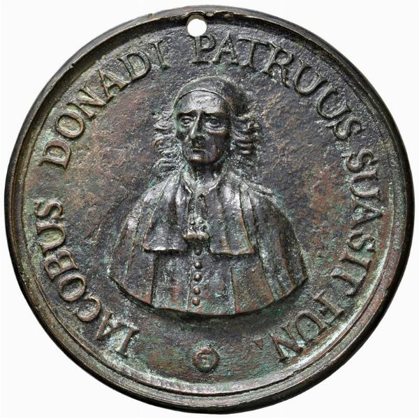 FRANCESCO ANTONIO DONÀ (1744-1815) E JACOPO (SUO ZIO) PATRIZI VENEZIANI. MEDAGLIA CELEBRATIVA FUSA NEL SEC. XVIII A VENEZIA?  - Asta MEDAGLIE DI VENEZIA. MONETE E MEDAGLIE IN ORO ESTERE - Associazione Nazionale - Case d'Asta italiane