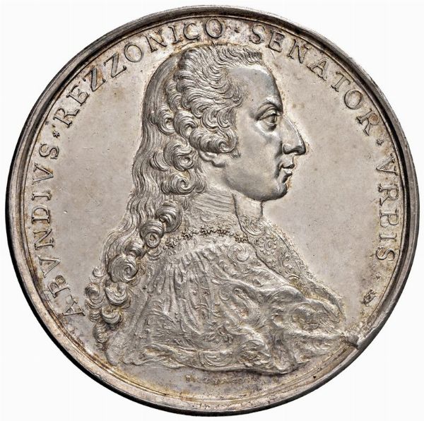 ABBONDIO REZZONICO (1742-1810) SENATORE A ROMA DURANTE GLI OTTO ANNI DI PONTIFICATO DI SUO ZIO CLEMENTE XIII. MEDAGLIA CELEBRATIVA CONIATA A ROMA NEL 1766 OPUS ANTONIO PAZZAGLIA  - Asta MEDAGLIE DI VENEZIA. MONETE E MEDAGLIE IN ORO ESTERE - Associazione Nazionale - Case d'Asta italiane