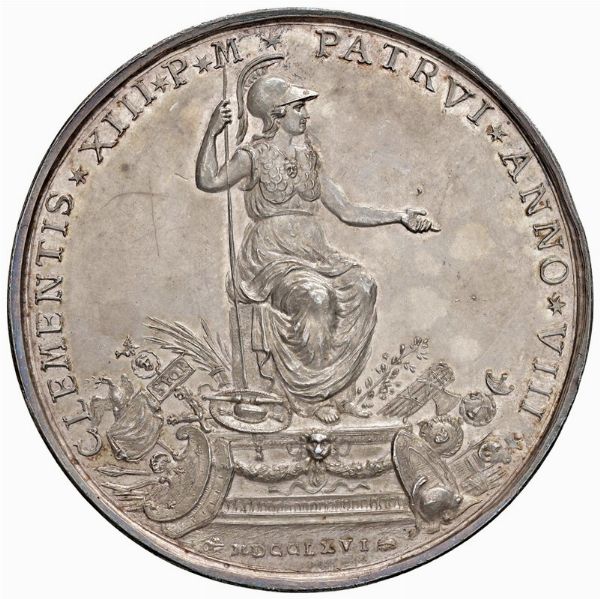 ABBONDIO REZZONICO (1742-1810) SENATORE A ROMA DURANTE GLI OTTO ANNI DI PONTIFICATO DI SUO ZIO CLEMENTE XIII. MEDAGLIA CELEBRATIVA CONIATA A ROMA NEL 1766 OPUS ANTONIO PAZZAGLIA  - Asta MEDAGLIE DI VENEZIA. MONETE E MEDAGLIE IN ORO ESTERE - Associazione Nazionale - Case d'Asta italiane