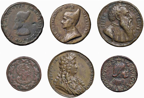SEI MEDAGLIE IN BRONZO  - Asta MEDAGLIE DI VENEZIA. MONETE E MEDAGLIE IN ORO ESTERE - Associazione Nazionale - Case d'Asta italiane
