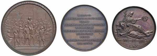 TRE MEDAGLIE IN BRONZO  - Asta MEDAGLIE DI VENEZIA. MONETE E MEDAGLIE IN ORO ESTERE - Associazione Nazionale - Case d'Asta italiane