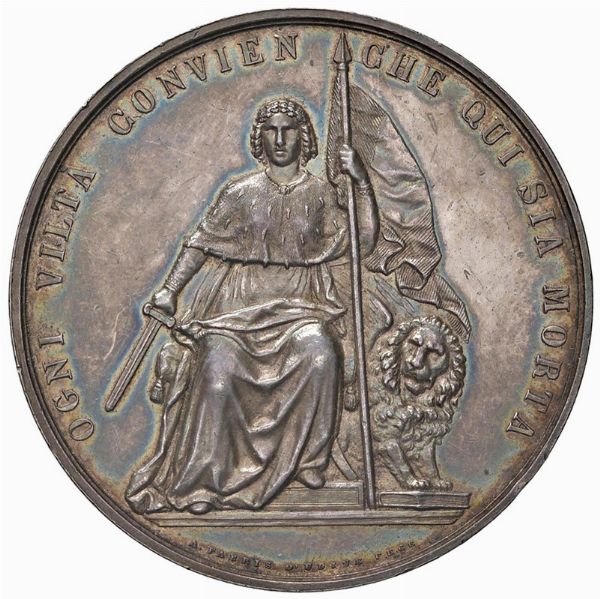 GOVERNO PROVVISORIO DI VENEZIA (1848-1849). MEDAGLIA 1848 CHE COMMEMORA LA RESISTENZA ALL’AUSTRIA OPUS FABRIS  - Asta MEDAGLIE DI VENEZIA. MONETE E MEDAGLIE IN ORO ESTERE - Associazione Nazionale - Case d'Asta italiane