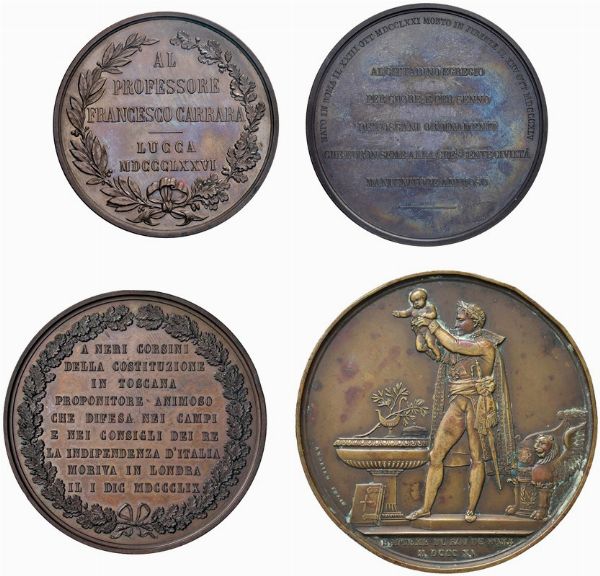 QUATTRO MEDAGLIE IN BRONZO  - Asta MEDAGLIE DI VENEZIA. MONETE E MEDAGLIE IN ORO ESTERE - Associazione Nazionale - Case d'Asta italiane