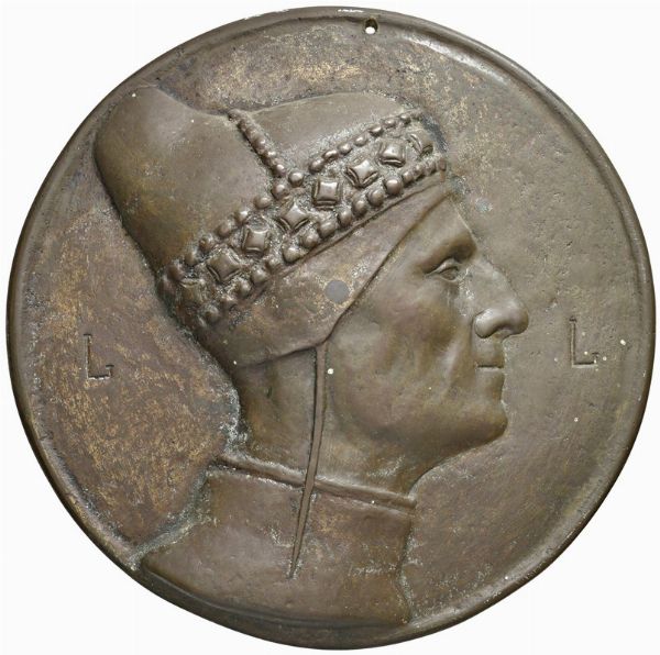 LEONARDO LOREDAN (1501-1521) LXXV DOGE. GRANDE PLACCA UNIFACE IN BRONZO OPUS ANONIMO  - Asta MEDAGLIE DI VENEZIA. MONETE E MEDAGLIE IN ORO ESTERE - Associazione Nazionale - Case d'Asta italiane