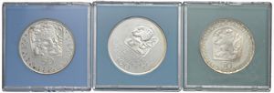 CECOSLOVACCHIA. REPUBBLICA SOCIALISTA (1960-1990). ZECCA DI KREMNITZ. TRE MONETE 1971 IN ARGENTO (100 CORONE “MANES”, 50 CORONE “PAVOLOSZACH”, 50 CORONE “LENIN”) CIASCUNA NEL PROPRIO BLISTER  - Asta MEDAGLIE DI VENEZIA. MONETE E MEDAGLIE IN ORO ESTERE - Associazione Nazionale - Case d'Asta italiane