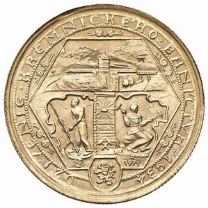 CECOSLOVACCHIA. REPUBBLICA SOCIALISTA (1960-1990). ZECCA DI KREMNITZ. DUCATO 1971 DELLA SERIE &ldquo;SANTA ELISABETTA&rdquo; CHE COMMEMORA LA RIATTIVAZIONE DELLA ZECCA  - Asta MEDAGLIE DI VENEZIA. MONETE E MEDAGLIE IN ORO ESTERE - Associazione Nazionale - Case d'Asta italiane