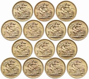 GRAN BRETAGNA. QUATTORDICI STERLINE  - Asta MEDAGLIE DI VENEZIA. MONETE E MEDAGLIE IN ORO ESTERE - Associazione Nazionale - Case d'Asta italiane