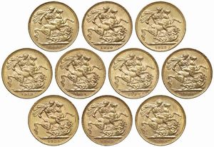 GRAN BRETAGNA. DIECI STERLINE  - Asta MEDAGLIE DI VENEZIA. MONETE E MEDAGLIE IN ORO ESTERE - Associazione Nazionale - Case d'Asta italiane