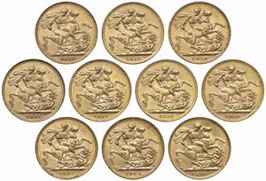 GRAN BRETAGNA. DIECI STERLINE  - Asta MEDAGLIE DI VENEZIA. MONETE E MEDAGLIE IN ORO ESTERE - Associazione Nazionale - Case d'Asta italiane