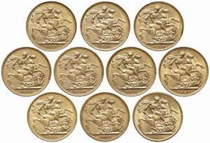 GRAN BRETAGNA. DIECI STERLINE  - Asta MEDAGLIE DI VENEZIA. MONETE E MEDAGLIE IN ORO ESTERE - Associazione Nazionale - Case d'Asta italiane