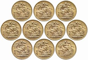 GRAN BRETAGNA. DIECI STERLINE  - Asta MEDAGLIE DI VENEZIA. MONETE E MEDAGLIE IN ORO ESTERE - Associazione Nazionale - Case d'Asta italiane