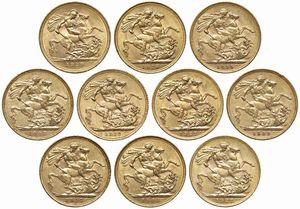 GRAN BRETAGNA. DIECI STERLINE  - Asta MEDAGLIE DI VENEZIA. MONETE E MEDAGLIE IN ORO ESTERE - Associazione Nazionale - Case d'Asta italiane