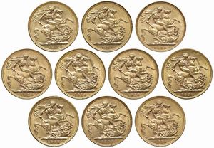 GRAN BRETAGNA. DIECI STERLINE  - Asta MEDAGLIE DI VENEZIA. MONETE E MEDAGLIE IN ORO ESTERE - Associazione Nazionale - Case d'Asta italiane