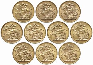 GRAN BRETAGNA. DIECI STERLINE  - Asta MEDAGLIE DI VENEZIA. MONETE E MEDAGLIE IN ORO ESTERE - Associazione Nazionale - Case d'Asta italiane