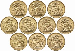 GRAN BRETAGNA. DIECI STERLINE  - Asta MEDAGLIE DI VENEZIA. MONETE E MEDAGLIE IN ORO ESTERE - Associazione Nazionale - Case d'Asta italiane