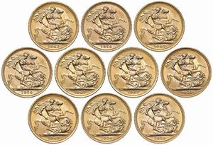 GRAN BRETAGNA. DIECI STERLINE  - Asta MEDAGLIE DI VENEZIA. MONETE E MEDAGLIE IN ORO ESTERE - Associazione Nazionale - Case d'Asta italiane