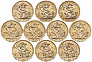 GRAN BRETAGNA. DIECI STERLINE  - Asta MEDAGLIE DI VENEZIA. MONETE E MEDAGLIE IN ORO ESTERE - Associazione Nazionale - Case d'Asta italiane