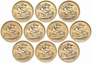 GRAN BRETAGNA. DIECI STERLINE  - Asta MEDAGLIE DI VENEZIA. MONETE E MEDAGLIE IN ORO ESTERE - Associazione Nazionale - Case d'Asta italiane