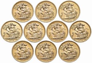 GRAN BRETAGNA. DIECI STERLINE  - Asta MEDAGLIE DI VENEZIA. MONETE E MEDAGLIE IN ORO ESTERE - Associazione Nazionale - Case d'Asta italiane