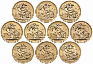 GRAN BRETAGNA. DIECI STERLINE  - Asta MEDAGLIE DI VENEZIA. MONETE E MEDAGLIE IN ORO ESTERE - Associazione Nazionale - Case d'Asta italiane