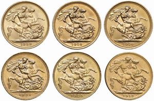 GRAN BRETAGNA. SEI STERLINE  - Asta MEDAGLIE DI VENEZIA. MONETE E MEDAGLIE IN ORO ESTERE - Associazione Nazionale - Case d'Asta italiane