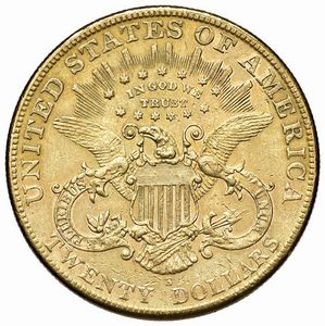 STATI UNITI. ZECCA DI SAN FRANCISCO. 20 DOLLARI “LIBERTY HEAD” 1904  - Asta MEDAGLIE DI VENEZIA. MONETE E MEDAGLIE IN ORO ESTERE - Associazione Nazionale - Case d'Asta italiane