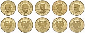 DIECI MEDAGLIE IN ORO 900 DEI CAPI DELLA II GUERRA MONDIALE. SERIE EMESSA DAL BANCO ITALO-VENEZUELANO  - Asta MEDAGLIE DI VENEZIA. MONETE E MEDAGLIE IN ORO ESTERE - Associazione Nazionale - Case d'Asta italiane