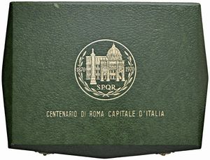 CINQUE MEDAGLIE IN ORO 750 PER IL CENTENARIO DI ROMA CAPITALE (1870-1970) OPUS CATTANEO. IN ASTUCCIO ORIGINALE E CERTIFICATO DI EMISSIONE  - Asta MEDAGLIE DI VENEZIA. MONETE E MEDAGLIE IN ORO ESTERE - Associazione Nazionale - Case d'Asta italiane