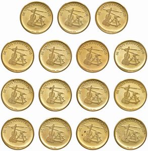 QUINDICI MEDAGLIE IN ORO 900 DELLA SERIE “I GRANDI DELLA STORIA” IN ASTUCCIO ORIGINALE  - Asta MEDAGLIE DI VENEZIA. MONETE E MEDAGLIE IN ORO ESTERE - Associazione Nazionale - Case d'Asta italiane