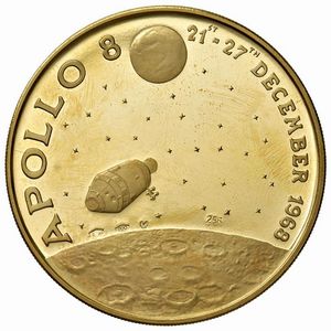 MEDAGLIA IN ORO 900 CHE COMMEMORA LA SPEDIZIONE DELL’APOLLO 8 SULLA LUNA NEL 1968  - Asta MEDAGLIE DI VENEZIA. MONETE E MEDAGLIE IN ORO ESTERE - Associazione Nazionale - Case d'Asta italiane