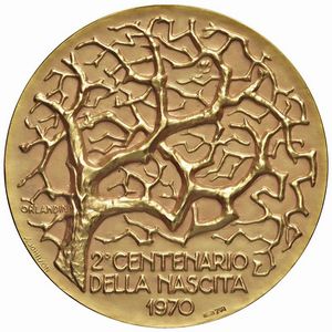 MEDAGLIA COMMEMORATIVA DELLA NASCITA DI BEETHOVEN OPUS ORLANDINI  - Asta MEDAGLIE DI VENEZIA. MONETE E MEDAGLIE IN ORO ESTERE - Associazione Nazionale - Case d'Asta italiane