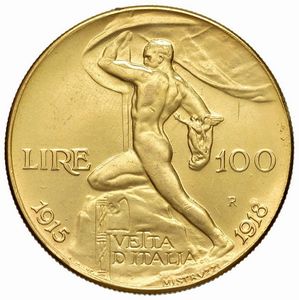 SAVOIA. VITTORIO EMANUELE III (1900-1946). RIPRODUZIONE IN ORO DELLE 100 LIRE VETTA D’ITALIA  - Asta MEDAGLIE DI VENEZIA. MONETE E MEDAGLIE IN ORO ESTERE - Associazione Nazionale - Case d'Asta italiane