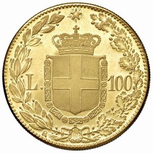SAVOIA. UMBERTO I (1878-1900). RIPRODUZIONE IN ORO DELLE 100 LIRE 1883  - Asta MEDAGLIE DI VENEZIA. MONETE E MEDAGLIE IN ORO ESTERE - Associazione Nazionale - Case d'Asta italiane