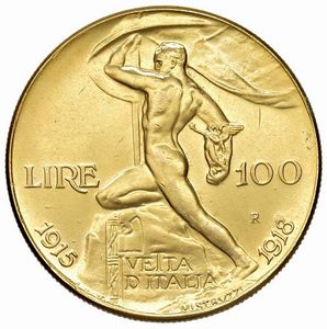 SAVOIA. VITTORIO EMANUELE III (1900-1946). RIPRODUZIONE IN ORO DELLE 100 LIRE VETTA D’ITALIA  - Asta MEDAGLIE DI VENEZIA. MONETE E MEDAGLIE IN ORO ESTERE - Associazione Nazionale - Case d'Asta italiane