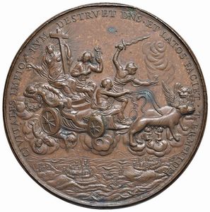 ANTONIO OTTOBONI (1646-1720) CAPITANO GENERALE DELLA SACRA ROMANA CHIESA. MEDAGLIA CELEBRATIVA CONIATA NELLA ZECCA DI ROMA NEL 1689 OPUS G. ORTOLANI  - Asta MEDAGLIE DI VENEZIA. MONETE E MEDAGLIE IN ORO ESTERE - Associazione Nazionale - Case d'Asta italiane