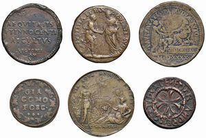 SEI MEDAGLIE IN BRONZO  - Asta MEDAGLIE DI VENEZIA. MONETE E MEDAGLIE IN ORO ESTERE - Associazione Nazionale - Case d'Asta italiane