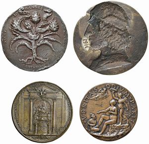 QUATTRO MEDAGLIE IN BRONZO  - Asta MEDAGLIE DI VENEZIA. MONETE E MEDAGLIE IN ORO ESTERE - Associazione Nazionale - Case d'Asta italiane