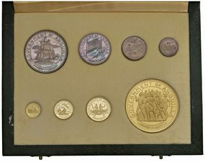 ANGUILLA. TERRITORIO BRITANNICO D’OLTREMARE DAL 1962. PROOF SET 1968 DI OTTO MONETE (100, 20, 10 E 5 DOLLARI IN ORO 900; 4, 2, 1 E ½ IN ARGENTO 1.000). IN ASTUCCIO ORIGINALE E CERTIFICATO DI EMISSIONE N. 81  - Asta MEDAGLIE DI VENEZIA. MONETE E MEDAGLIE IN ORO ESTERE - Associazione Nazionale - Case d'Asta italiane