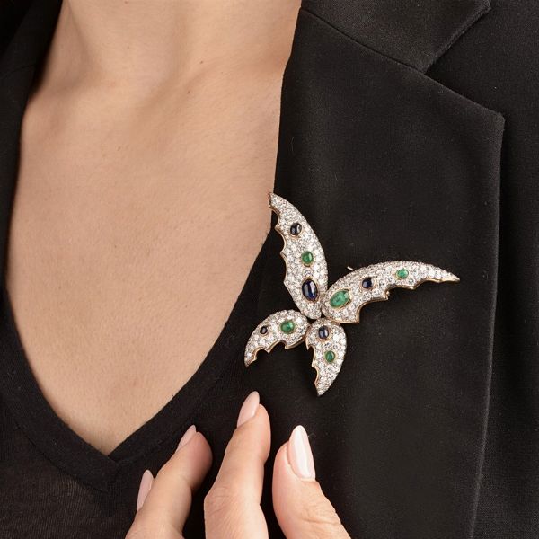 bulgari : BULGARI SPILLA A FORMA DI FARFALLA  - Asta Gioielli - Associazione Nazionale - Case d'Asta italiane