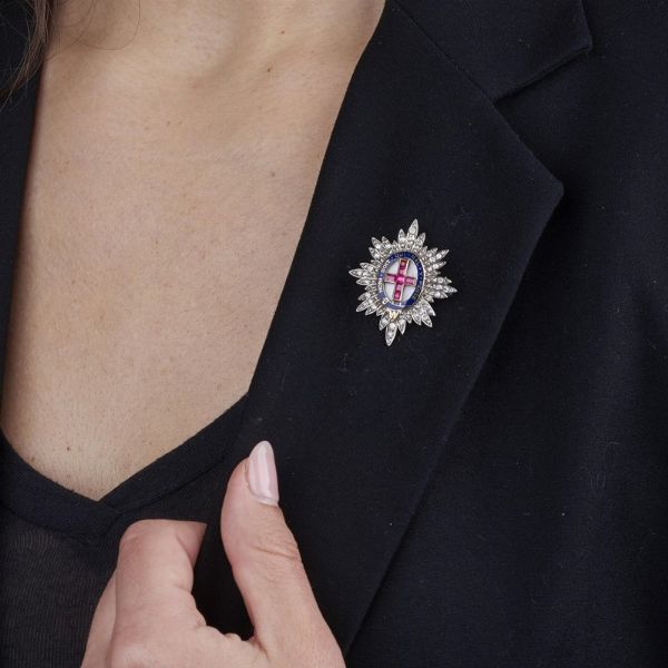 SPILLA REGIMENTAL ORDINE DELLA GIARRETTIERA  - Asta Gioielli - Associazione Nazionale - Case d'Asta italiane