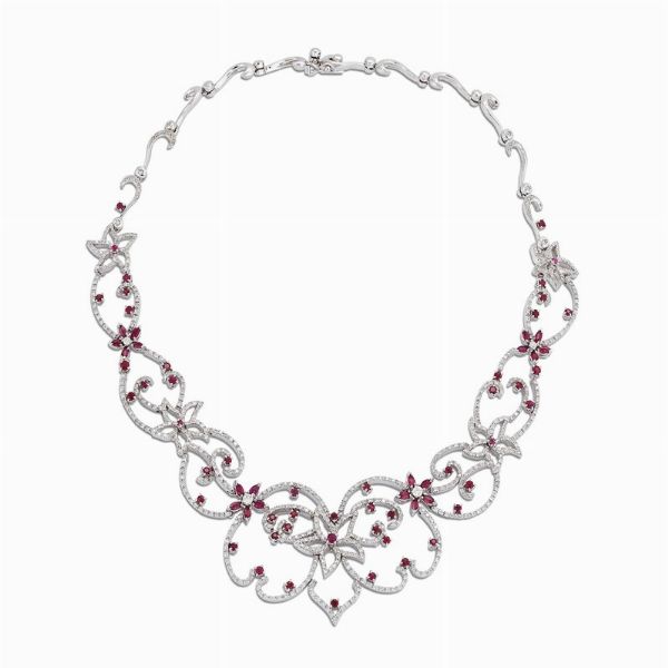 GIROCOLLO CON RUBINI E DIAMANTI  - Asta Gioielli - Associazione Nazionale - Case d'Asta italiane