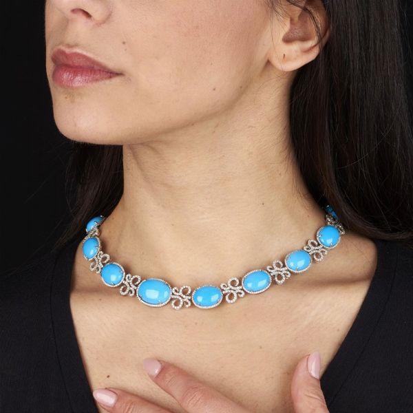 COLLANA DI TURCHESI E DIAMANTI  - Asta Gioielli - Associazione Nazionale - Case d'Asta italiane