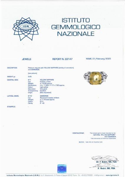 ANELLO FLOREALE CON ZAFFIRO GIALLO E DIAMANTI  - Asta Gioielli - Associazione Nazionale - Case d'Asta italiane