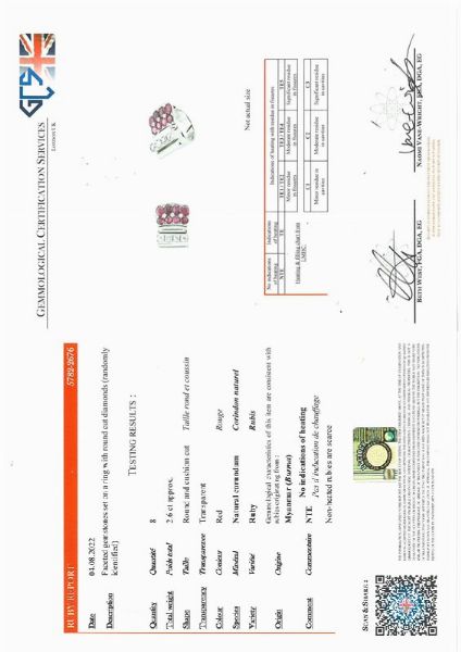 ANELLO A FASCIA CON RUBINI BIRMANI E DIAMANTI  - Asta Gioielli - Associazione Nazionale - Case d'Asta italiane