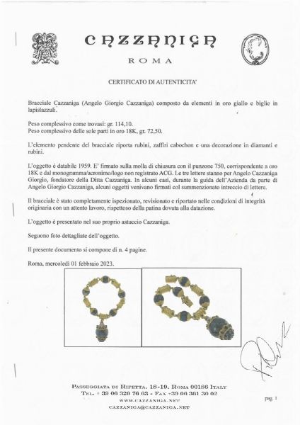 CAZZANIGA BRACCIALE A CATENA CON LAPISLAZZULI E PIETRE DI COLORE  - Asta Gioielli - Associazione Nazionale - Case d'Asta italiane