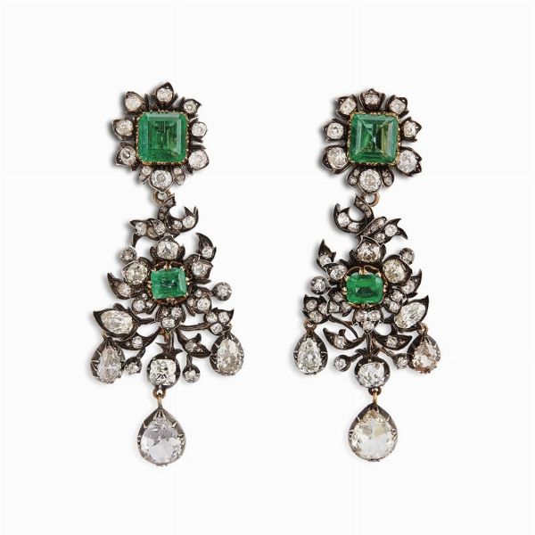 DEMIPARURE CON SMERALDI COLOMBIANI E DIAMANTI  - Asta Gioielli - Associazione Nazionale - Case d'Asta italiane