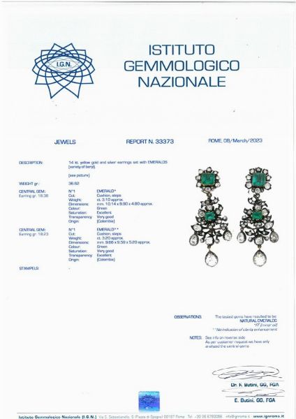 DEMIPARURE CON SMERALDI COLOMBIANI E DIAMANTI  - Asta Gioielli - Associazione Nazionale - Case d'Asta italiane