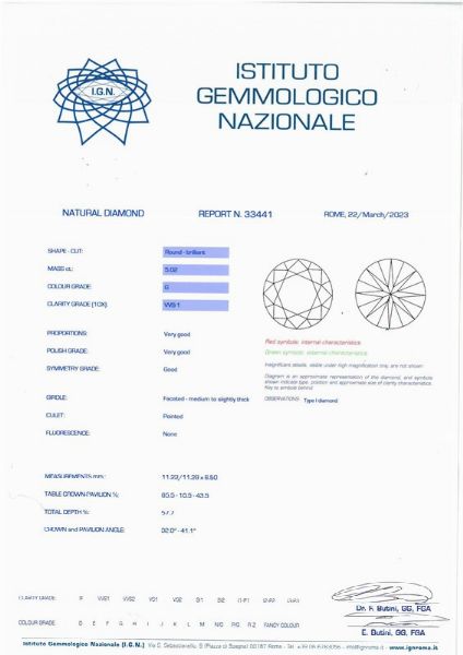 ANELLO SOLITARIO  - Asta Gioielli - Associazione Nazionale - Case d'Asta italiane